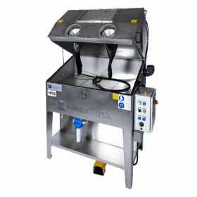 corner view lid open HP30 glove inserts, foot pedal controlled spray wand