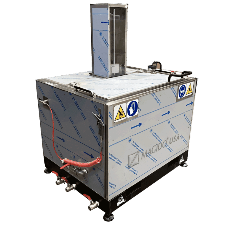 corner view lid closed A700 Agita Series top loading immersion wash tank