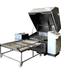 removable loading rack in front lid open X51/2 Series L153 top loading dual stage rotary jet-spray parts washer