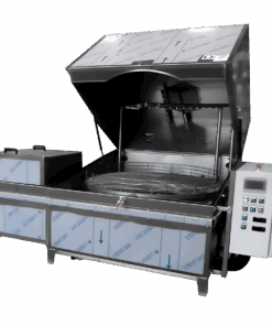 lid open X51/2 Series L123 top loading dual stage rotary jet-spray parts washer