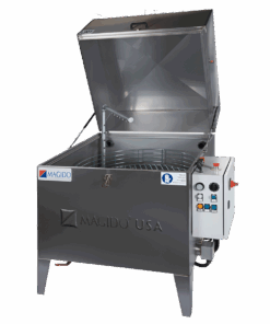 Eco Series L901FP top load parts washer with rotating turntable basket and a single spray bar.