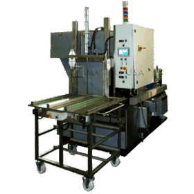 loading table with front close of P900 Front Load Rotary Immersion Parts Washer