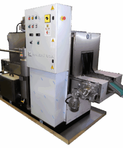 corner view Silver Series S200 In-Line Belt Conveyor Parts Washer